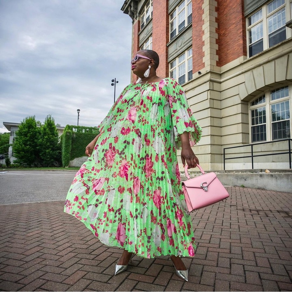 Christopher John Rogers Pleated Midi Dress - Picture 3 of 16